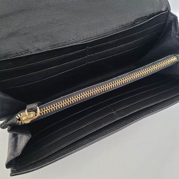 Givenchy Envelope Card Bill Holder Black Wallet Soft Leather Vintage Large Logo - Picture 4 of 15